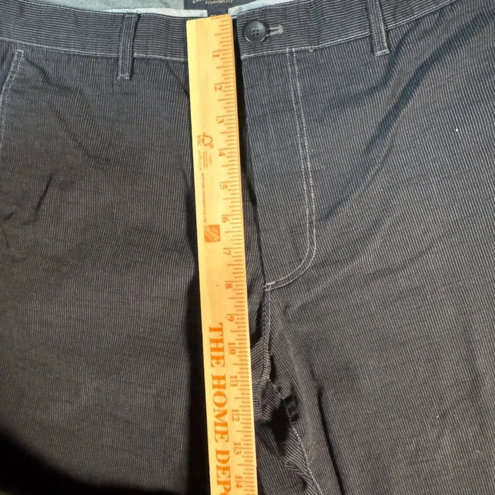 Banana Republic Mens 34x32 Straight Fit Navy Micro Stripe Cotton Chino Pants - Picture 4 of 10